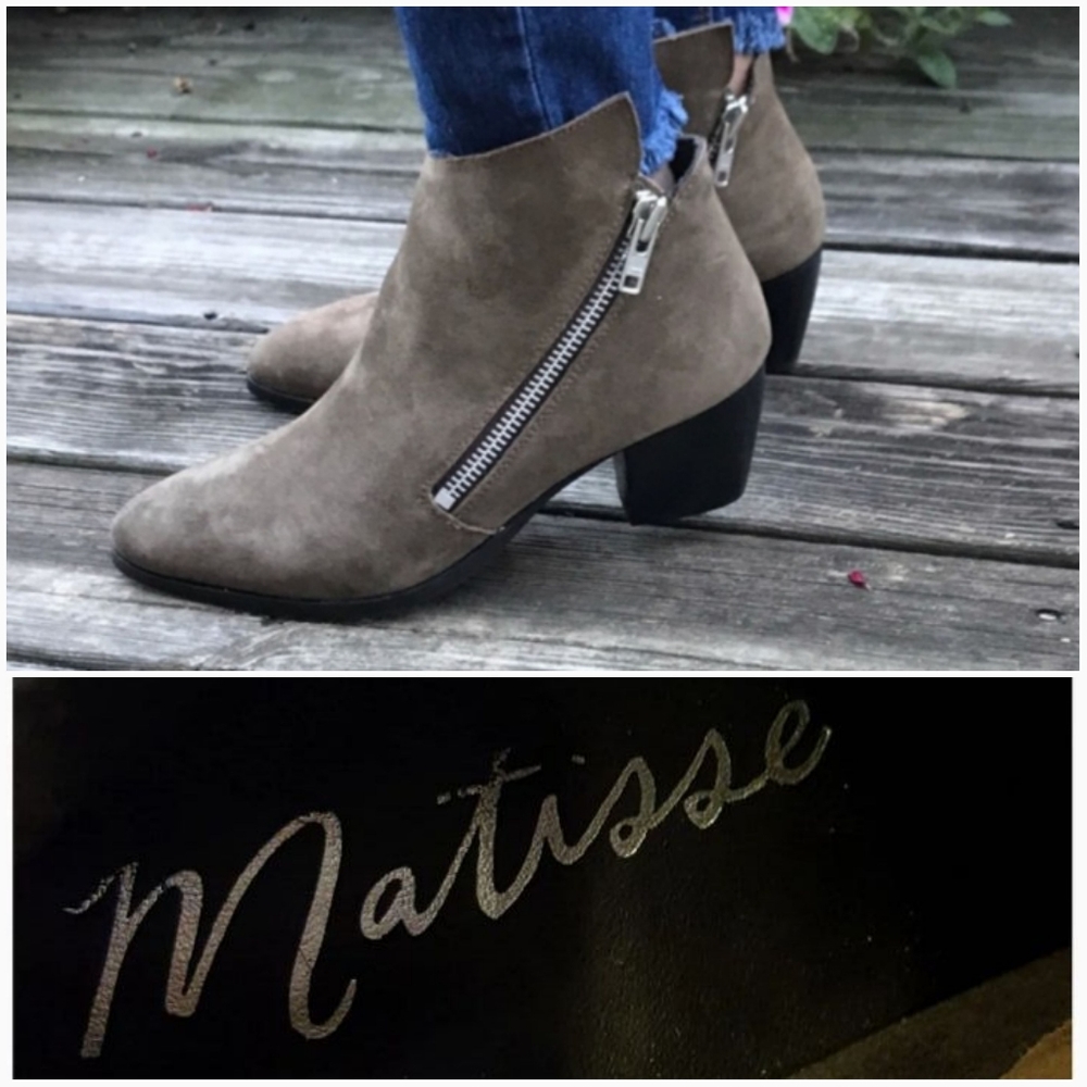 Matisse Suede Asymmetrical Double zip Booties sz 9